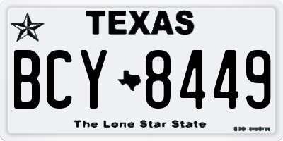 TX license plate BCY8449