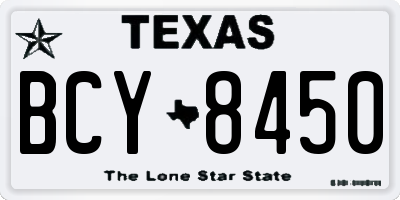 TX license plate BCY8450