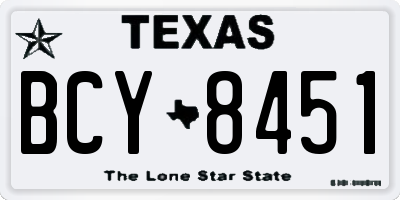 TX license plate BCY8451