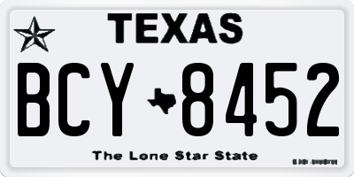 TX license plate BCY8452