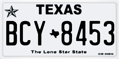 TX license plate BCY8453