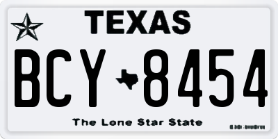 TX license plate BCY8454