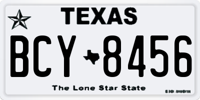TX license plate BCY8456