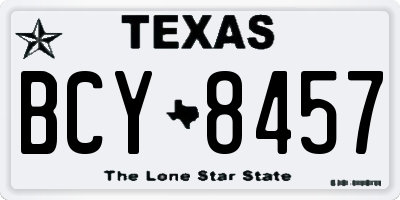 TX license plate BCY8457