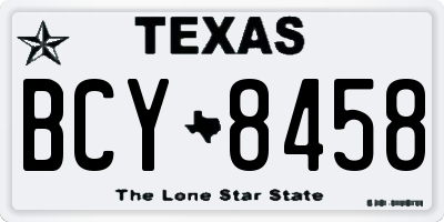 TX license plate BCY8458