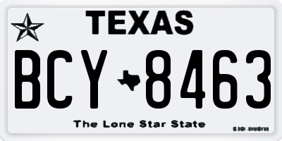 TX license plate BCY8463