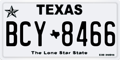 TX license plate BCY8466