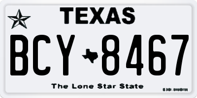 TX license plate BCY8467