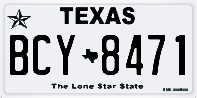 TX license plate BCY8471