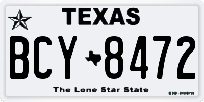 TX license plate BCY8472