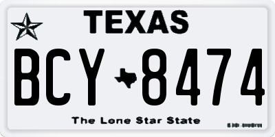 TX license plate BCY8474