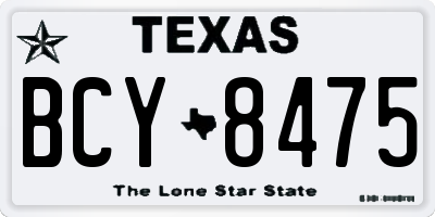 TX license plate BCY8475