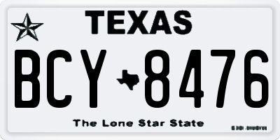 TX license plate BCY8476