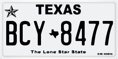 TX license plate BCY8477