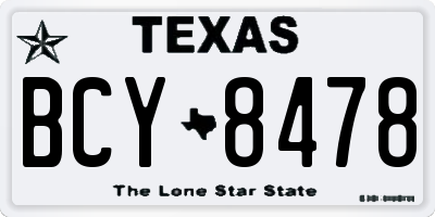 TX license plate BCY8478
