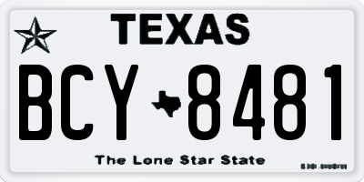TX license plate BCY8481