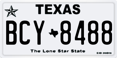 TX license plate BCY8488