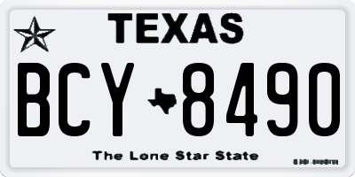TX license plate BCY8490