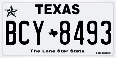 TX license plate BCY8493