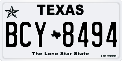 TX license plate BCY8494