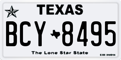 TX license plate BCY8495