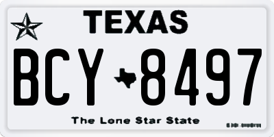 TX license plate BCY8497