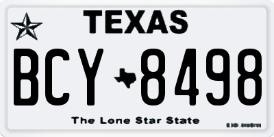 TX license plate BCY8498