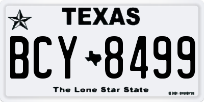 TX license plate BCY8499