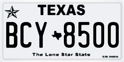 TX license plate BCY8500