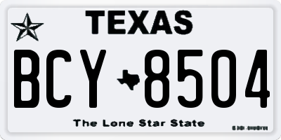 TX license plate BCY8504