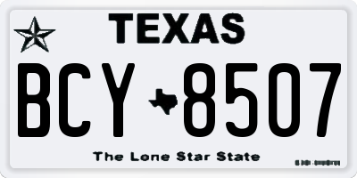 TX license plate BCY8507