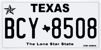 TX license plate BCY8508