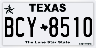 TX license plate BCY8510