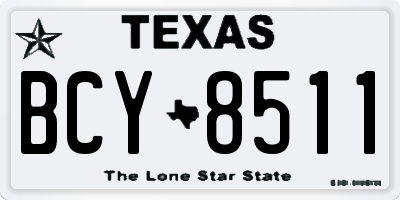 TX license plate BCY8511