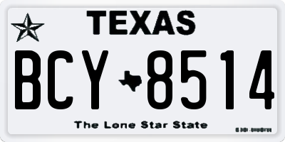 TX license plate BCY8514