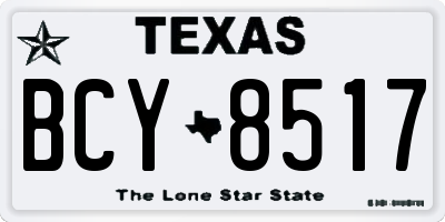 TX license plate BCY8517