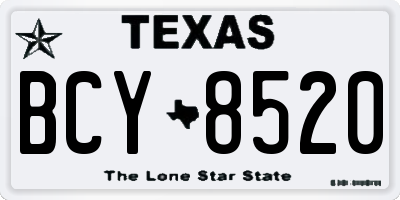 TX license plate BCY8520