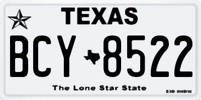 TX license plate BCY8522