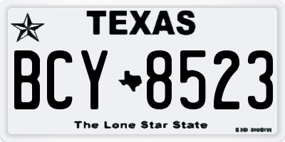 TX license plate BCY8523