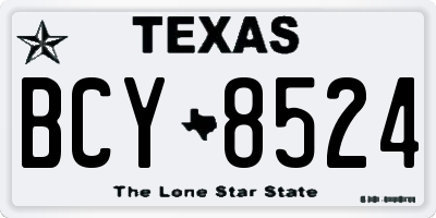 TX license plate BCY8524