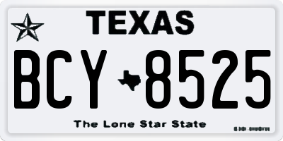 TX license plate BCY8525