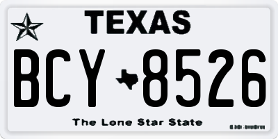 TX license plate BCY8526