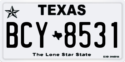 TX license plate BCY8531