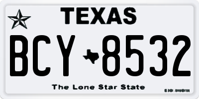 TX license plate BCY8532