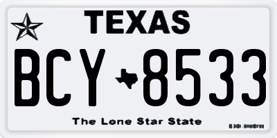 TX license plate BCY8533