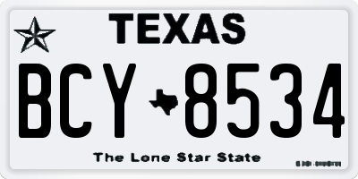 TX license plate BCY8534