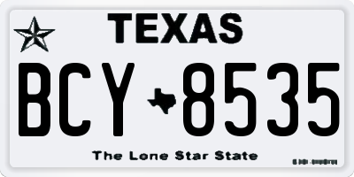 TX license plate BCY8535