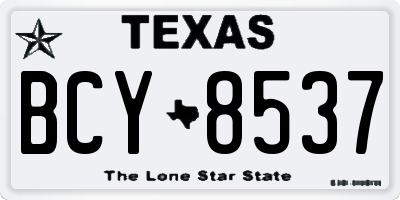 TX license plate BCY8537