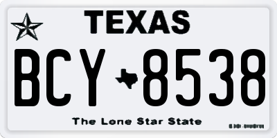 TX license plate BCY8538