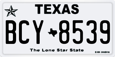 TX license plate BCY8539